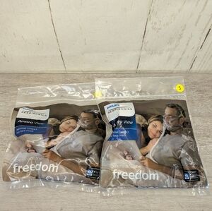 Lot Of 2 Philips Respironics Amara View Full Face Mask Small 1090632 w/o Hgr Dom